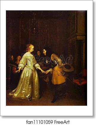 Free art print of A Dancing Couple by Gerard Terborch