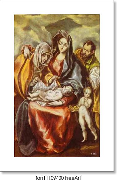 Free art print of The Holy Family with St. Anne and the Young St. John the Baptist by El Greco