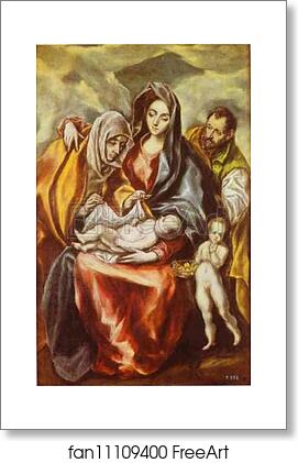 Free art print of The Holy Family with St. Anne and the Young St. John the Baptist by El Greco