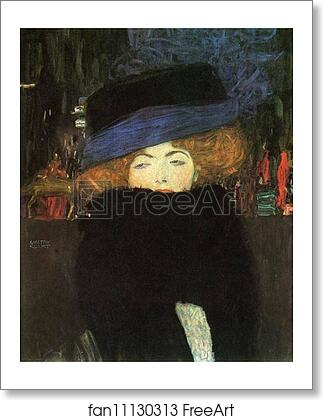Free art print of Lady with Hat and Featherboa by Gustav Klimt