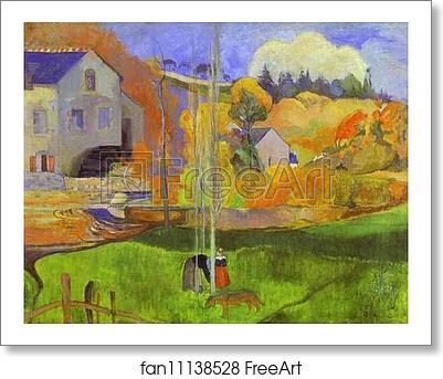 Free art print of Breton Landscape (The "Moulin David") by Paul Gauguin