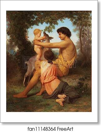 Free art print of Idyll: Family from Antiquity by William-Adolphe Bouguereau