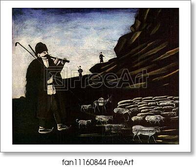 Free art print of Shepherd with Flock by Niko Pirosmani Free art print of Shepherd with Flock by Niko Pirosmani