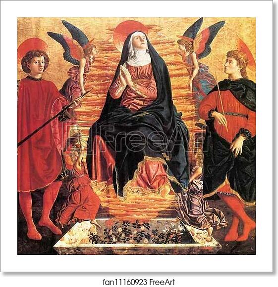 Free art print of The Assumption of the Virgin with SS. Julian and Miniato by Andrea Del Castagno Free art print of The Assumption of the Virgin with SS. Julian and Miniato by Andrea Del Castagno