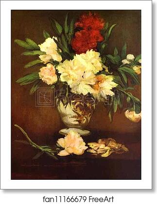 Free art print of Peonies in a Vase by Edouard Manet