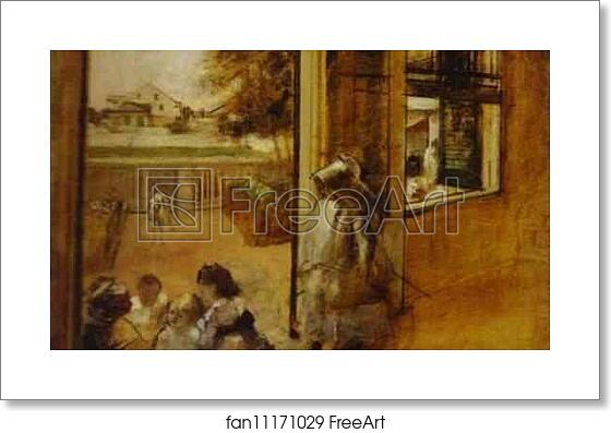 Free art print of Courtyard of a House in New Orleans by Edgar Degas
