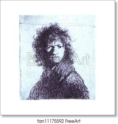 Free art print of Self-Portrait with Knitted Brows by Rembrandt Harmenszoon Van Rijn
