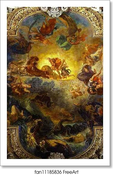 Free art print of Apollo Slays Python by Eugène Delacroix. 1850-1851 ...
