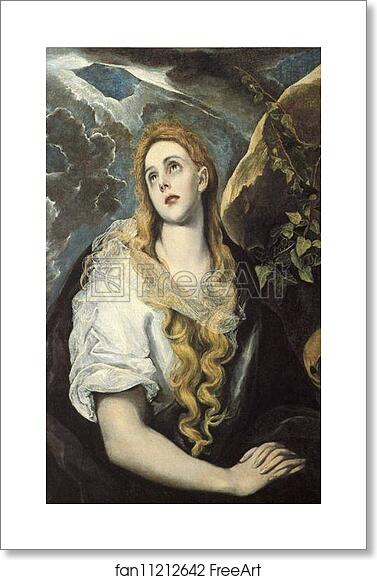 Free art print of Mary Magdalen in Penitence by El Greco