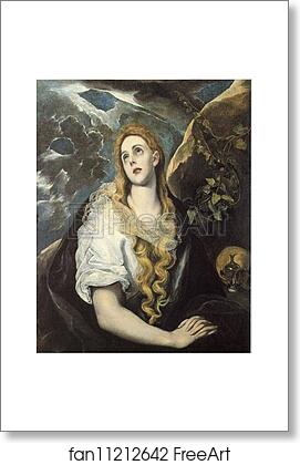 Free art print of Mary Magdalen in Penitence by El Greco