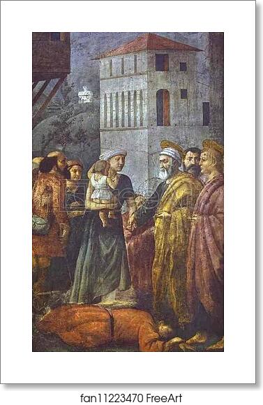 Free art print of Distribution of the Goods of the Community and the Death of Ananias by Masaccio