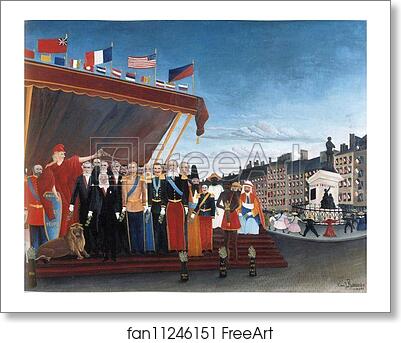 Free art print of The Representatives of Foreign Powers Coming to Greet the Republic as a Sign of Peace by Henri Rousseau