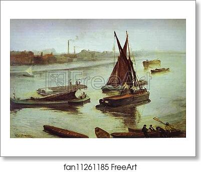 Free art print of Grey and Silver: Old Battersea Beach by James Abbott Mcneill Whistler
