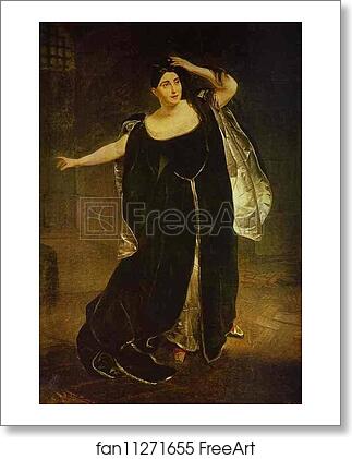 Free art print of Portrait of the Actress Juditta Pasta as Anne Boleyn by Karl Brulloff
