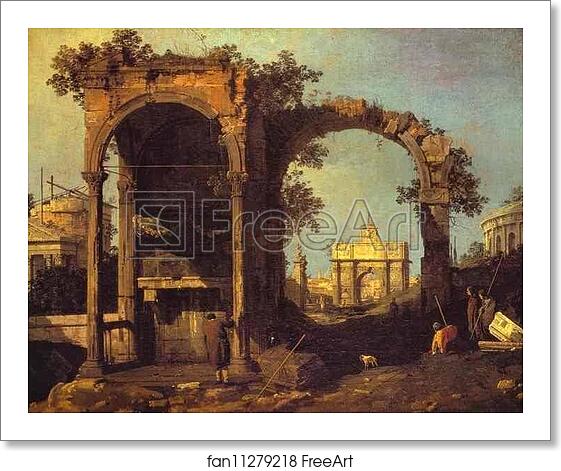 Free art print of Capriccio: Ruins and Classic Buildings by Giovanni Antonio Canale, Called Canaletto Free art print of Capriccio: Ruins and Classic Buildings by Giovanni Antonio Canale, Called Canaletto
