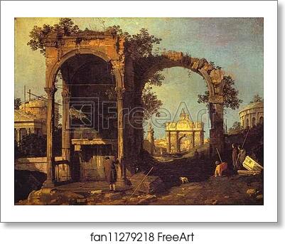 Free art print of Capriccio: Ruins and Classic Buildings by Giovanni Antonio Canale, Called Canaletto