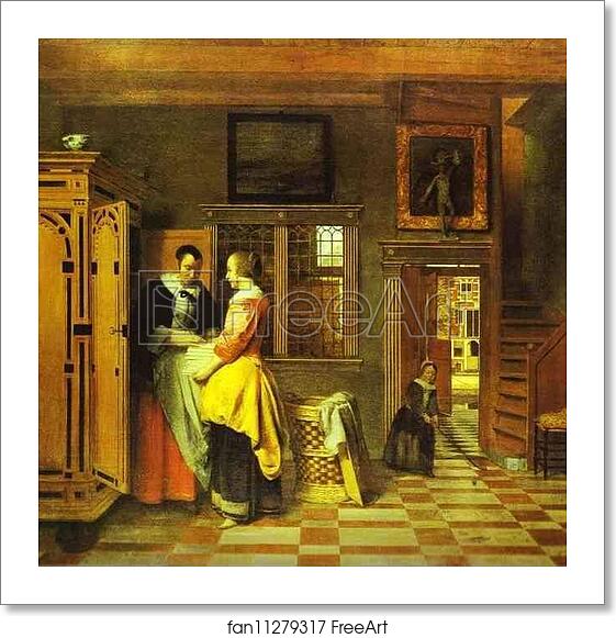 Free art print of At the Linen Closet by Pieter De Hooch Free art print of At the Linen Closet by Pieter De Hooch