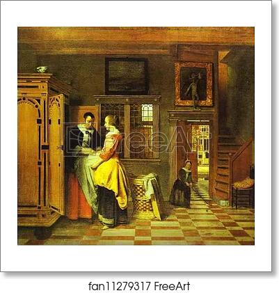 Free art print of At the Linen Closet by Pieter De Hooch