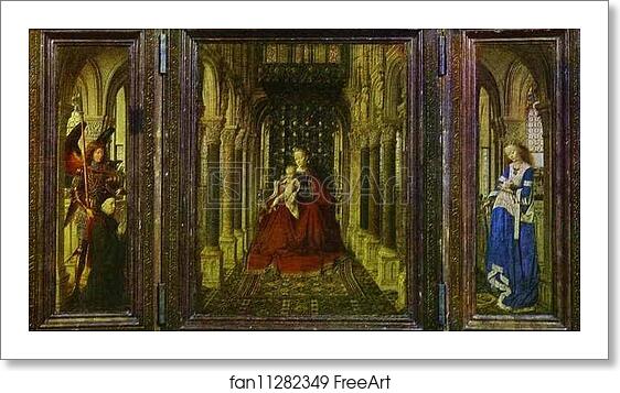 Free art print of The Virgin and Child in a Church (a portable altar) by Jan Van Eyck Free art print of The Virgin and Child in a Church (a portable altar) by Jan Van Eyck