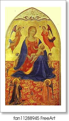 Free art print of Madonna and Child with Angels by Fra Angelico