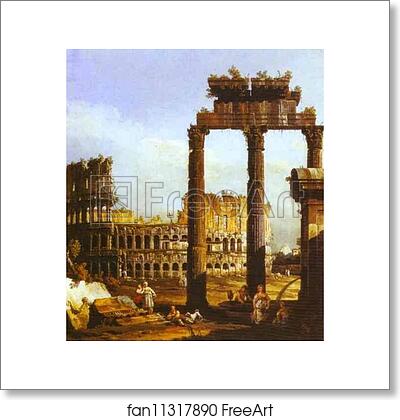 Free art print of Capriccio with the Colosseum by Bernardo Bellotto