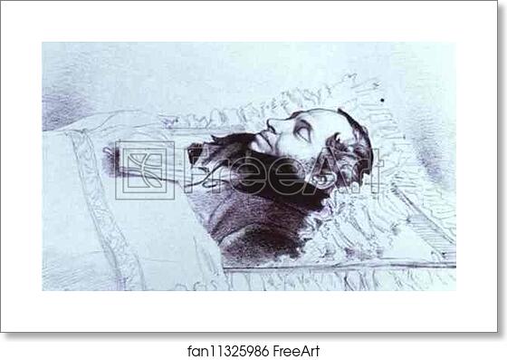 Free art print of Alexander Pushkin on His Deathbed by Feodor Bruni