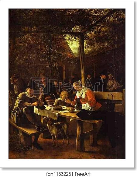 Free art print of Tavern Garden by Jan Steen Free art print of Tavern Garden by Jan Steen