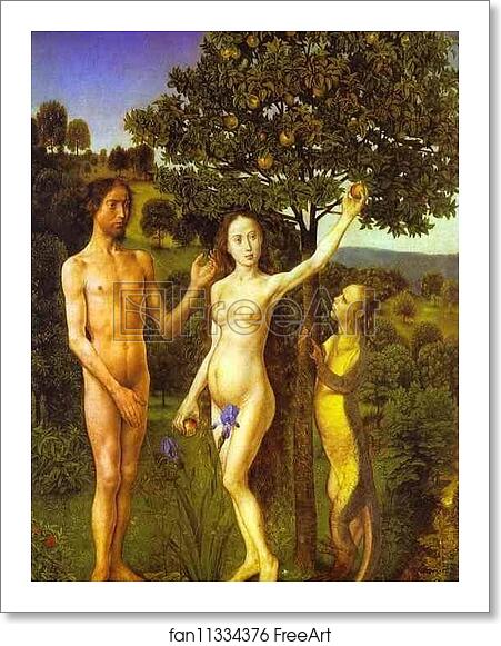 Free art print of The Fall of Adam (left side of a diptych) by Hugo Van Der Goes Free art print of The Fall of Adam (left side of a diptych) by Hugo Van Der Goes