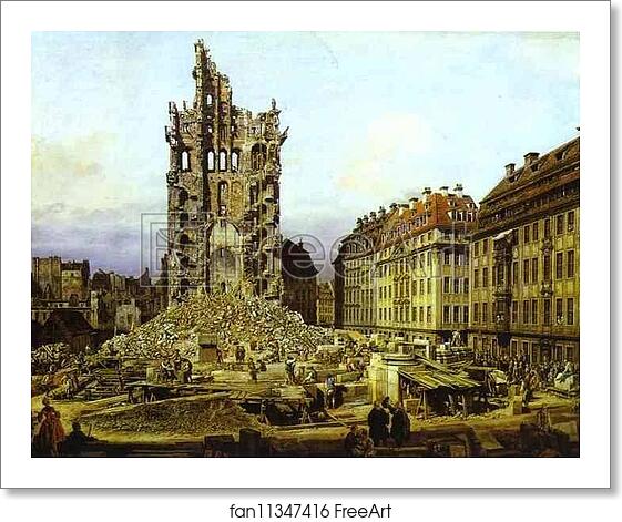 Free art print of The Ruins of the Old Kreuzkirche in Dresden by Bernardo Bellotto Free art print of The Ruins of the Old Kreuzkirche in Dresden by Bernardo Bellotto