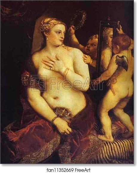 Free art print of Venus with a Mirror by Titian