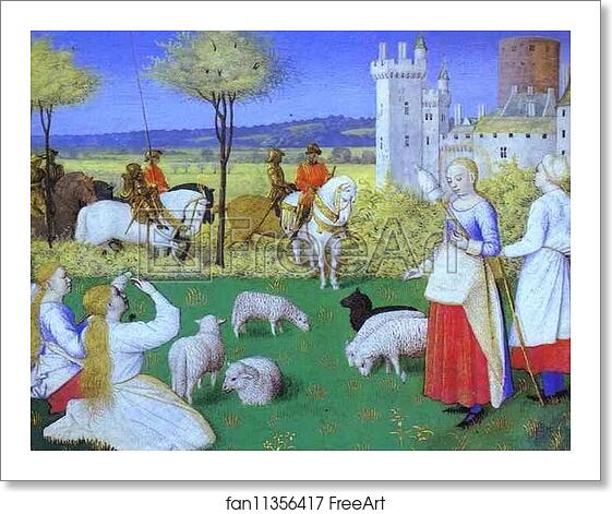 Free art print of St. Marguerite. Miniature from the Book of Hours of Etienne Chevalier by Jean Fouquet