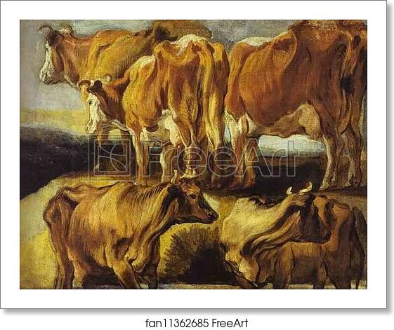 Free art print of Study of Cows by Jacob Jordaens Free art print of Study of Cows by Jacob Jordaens