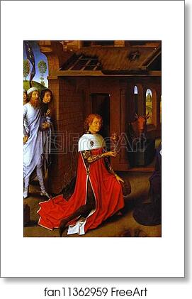Free art print of The Adoration of the Magi. Detail by Hans Memling