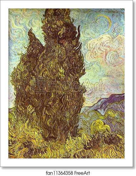 Free art print of Two Cypresses. Saint-Rémy by Vincent Van Gogh Free art print of Two Cypresses. Saint-Rémy by Vincent Van Gogh