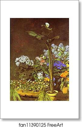Free art print of Arum and Conservatory Plants by Pierre-Auguste Renoir