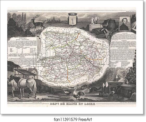 Free art print of Dept. de Maine et Loire. by Victor Jules Levasseur