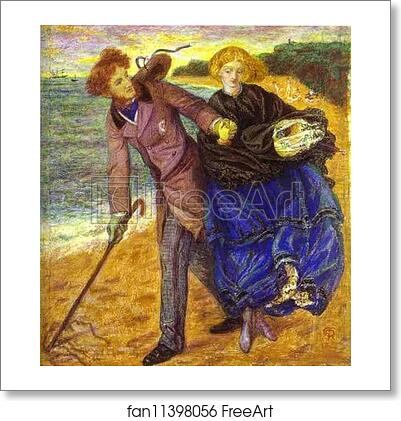 Free art print of Writing on the Sand by Dante Gabriel Rossetti