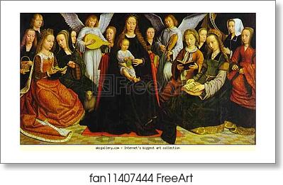 Free art print of Madonna with Angels and Saints by Gerard David