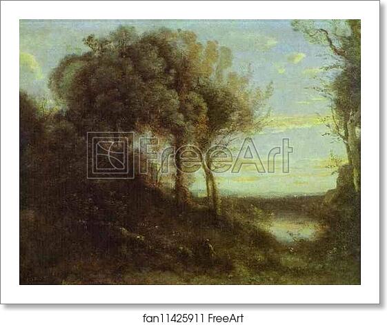 Free art print of Evening by Jean-Baptiste-Camille Corot Free art print of Evening by Jean-Baptiste-Camille Corot