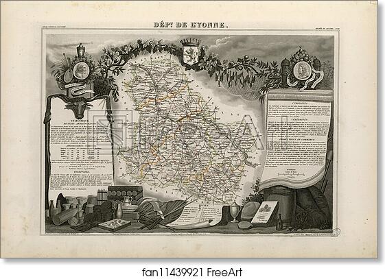 Free art print of Dépt. de l'Yonne (région du centre) by Victor Jules Levasseur