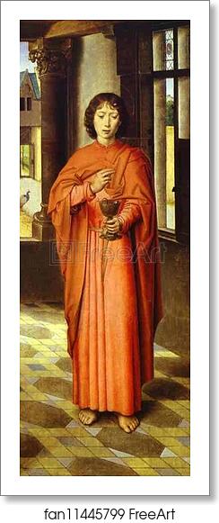 Free art print of St. John the Evangelist. Panel of the Donne Triptych by Hans Memling