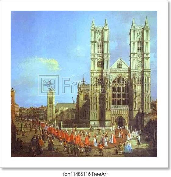Free art print of London: Westminster Abbey, with a Procession of Knights of the Bath by Giovanni Antonio Canale, Called Canaletto Free art print of London: Westminster Abbey, with a Procession of Knights of the Bath by Giovanni Antonio Canale, Called Canaletto
