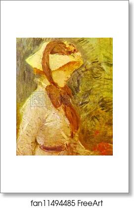 Free art print of Young Woman with a Straw Hat by Berthe Morisot
