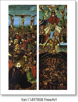Free art print of The Crucifixion. The Last Judgment by Jan Van Eyck