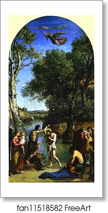 Free art print of The Baptism of Christ by Jean-Baptiste-Camille Corot