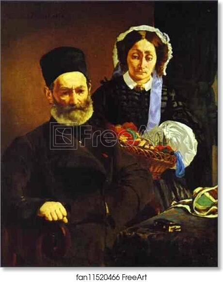 Free art print of Portrait of M. and Mme. Auguste Manet (the Parents of Edouard Manet) by Edouard Manet