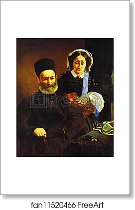 Free art print of Portrait of M. and Mme. Auguste Manet (the Parents of Edouard Manet) by Edouard Manet
