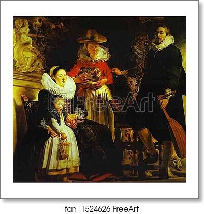 Free art print of The Artist and His Family in a Garden by Jacob Jordaens
