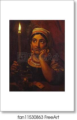 Free art print of Fortune-Teller with a Candle by Orest Kiprensky