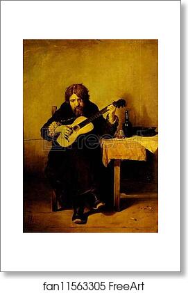 Free art print of Lonely Guitarist by Vasily Perov